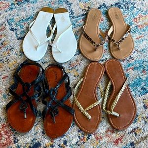 4 pairs of womens sandals. All in size 6.5